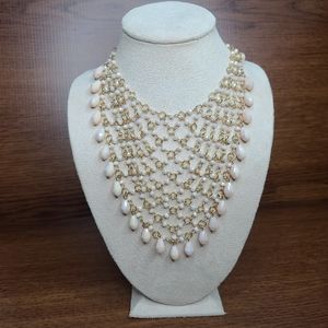 Ivory Net Bib Beaded Necklace